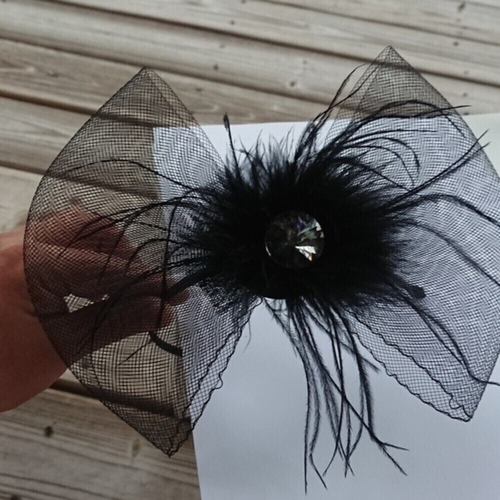 Nordstrom elegant big bow cocktail black headband